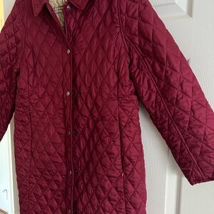 L.L. Bean Women's Vintage Maroon Quilted Puffer Coat